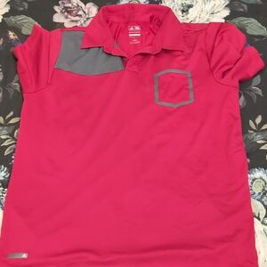 Adidas Men's Golf Polo Shirt in Red and Gray